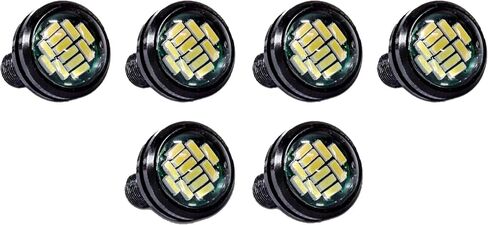 ستارك إندستريز 23 مم لمبة عين النسر الضوء الأبيض، قوة عالية 9 وات 12-SMD DRL سيارة دراجة نارية بدوره إشارة ضوء الضباب أضواء احتياطية، 6 عبوات in Kuwait