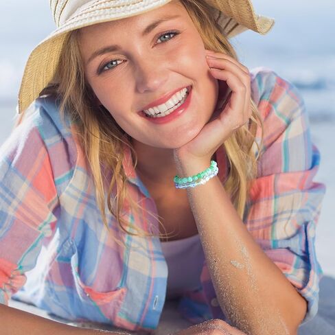 ZIFTY 9 قطع أساور كريستال شفاء للنساء والرجال 8 مم أساور مطرزة بأحجار كريمة مستديرة هدية مجوهرات، هدايا عيد الأم in Kuwait