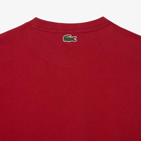تي شيرت Lacoste بمقاس عادي وأكمام قصيرة ورقبة دائرية مع رسمة تمساح صغيرة على الجزء الأمامي من الصدر in Saudi Arabia