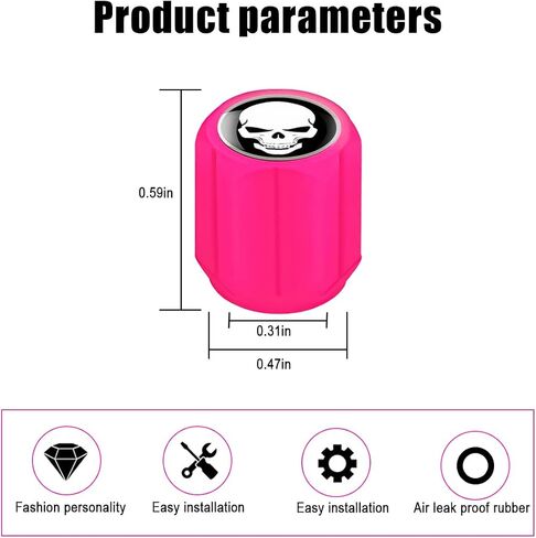 12PCS Fluorescent Skull Car Tire Valve Stem Caps, ABS Corrosion Resistant Wheel Valve Cover, Luminous Illuminated Cap Glow in The Dark, Auto Decor Accessories for Motorcycles Bicycles (Blue/Red) in Kuwait