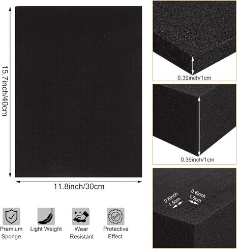 4Pcs Pick Apart Foam Insert, 16 X 12 X 2" Pick and Pluck Foam, Black Pluck Pre Cube Sheet Foam for Board Game Box Cases Toolbox Camera Storage Drawer Crafts in Saudi Arabia
