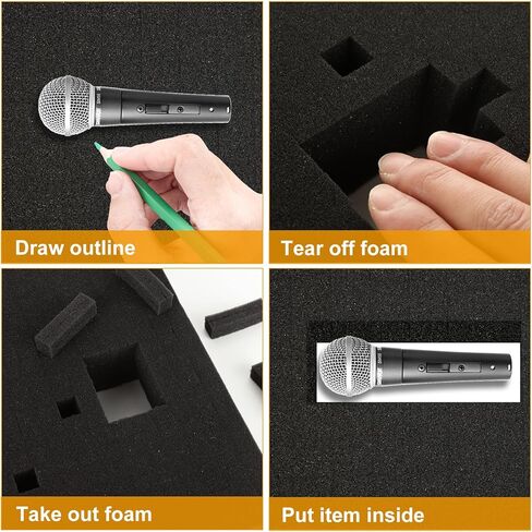 4Pcs Pick Apart Foam Insert, 16 X 12 X 2" Pick and Pluck Foam, Black Pluck Pre Cube Sheet Foam for Board Game Box Cases Toolbox Camera Storage Drawer Crafts in Saudi Arabia