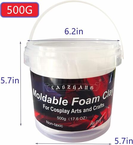 500g White Cosplay Foam Clay Lightweight Sculpting Foam, Air Dry Clay in Saudi Arabia
