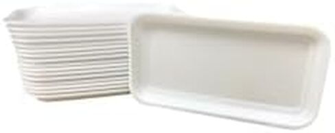 Crafts Foam Trays, White Foam Meat Tray Paint and Ink Mixing Trays Food Tray School Printmaking Trays for DIY Craft 8 1/4" x 4 1/2" (10) in Saudi Arabia