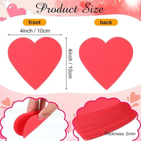 Tatuo 150 Pcs Foam Hearts for Craft 4" EVA Heart Shape Foam Wedding Mother's Day Heart DIY Set for Crafts Wedding Day Home Classroom Party Decorations(Multicolor) in Saudi Arabia