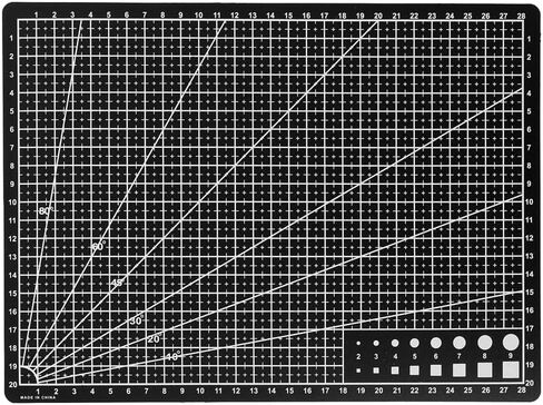 Self Healing Sewing Mat, Rotary Cutting Mat Double Sided 5-Ply Craft Cutting Board for Sewing Crafts Hobby Fabric Precision Scrapbooking Project 9inch x 12inch (A4-Black) in Saudi Arabia