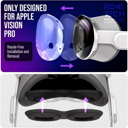 Rome Tech Apple Vision Pro Case - TPU Protective Case - Durable VR Lens Cover Compatible with Apple Vision Pro 2024 - Clear in Saudi Arabia