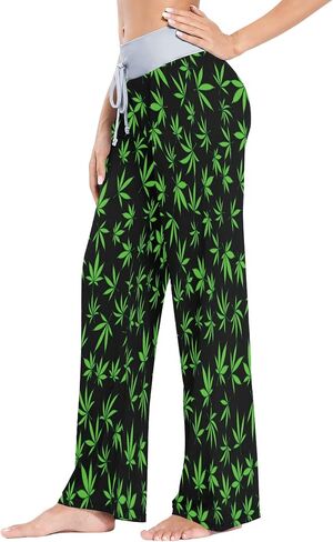ALAZA Animal Tiger Print Fur Women's Pajama Lounge Pants Casual Stretch Pants Wide Leg in Saudi Arabia