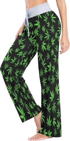 ALAZA Animal Tiger Print Fur Women's Pajama Lounge Pants Casual Stretch Pants Wide Leg in Saudi Arabia