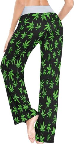 ALAZA Animal Tiger Print Fur Women's Pajama Lounge Pants Casual Stretch Pants Wide Leg in Saudi Arabia