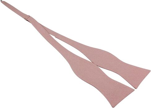 Mens Solid Linen Self Tie Bow Ties - Classic Butterfly Bowties - Wedding Formal Bowtie (Dusty Rose), Large in Saudi Arabia