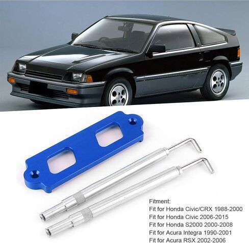 دعامة تثبيت لبطارية السيارة من الألومنيوم 161 مم/6.3 بوصة مناسبة لسيارة Honda Civic/CRX 1988-2000، إلخ (أسود) in Kuwait
