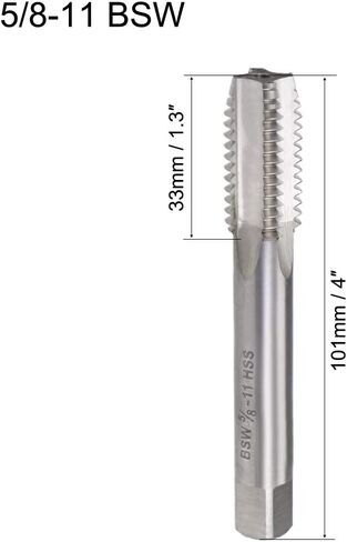 uxcell Machine Tap 5/8-11 BSW Thread Pitch H2 4 Straight Flutes High Speed Steel Screw Taps Threading Tapping Tool in Saudi Arabia