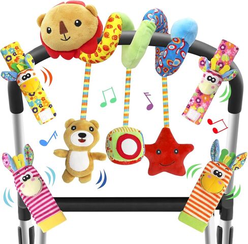 ألعاب خشخيشات ناعمة للأطفال، مجموعة جوارب مكتشف القدم، جوارب للكاحل للقدمين، خشخشة سوار يد للذراع، هدية عيد ميلاد في عطلة عيد الميلاد لحديثي الولادة صبي فتاة in Kuwait