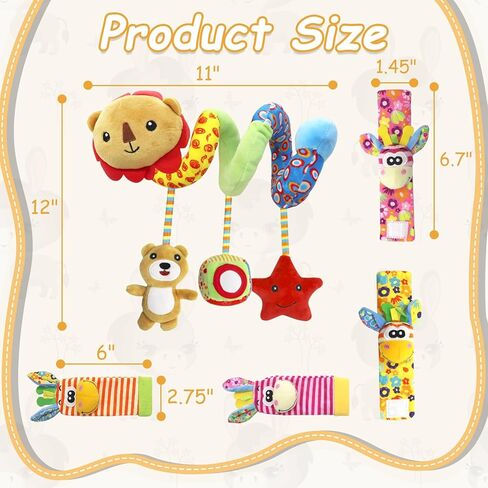 ألعاب خشخيشات ناعمة للأطفال، مجموعة جوارب مكتشف القدم، جوارب للكاحل للقدمين، خشخشة سوار يد للذراع، هدية عيد ميلاد في عطلة عيد الميلاد لحديثي الولادة صبي فتاة in Kuwait