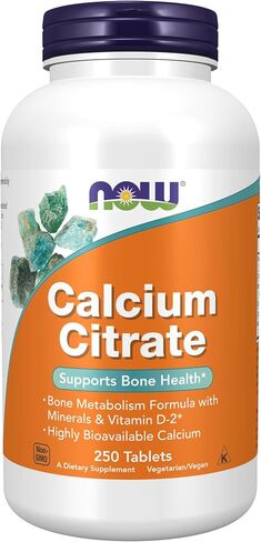 NOW Supplements, Calcium Citrate with Vitamin D, Magnesium, Zinc, Copper, and Manganese, 250 Tablets in Saudi Arabia