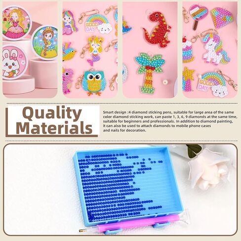 Wokape 51Pcs 5D DIY Diamond Painting Accessories and Tools Kit, DIY Dimand Art Paintings Kit Contains Point Drill Pen, Tweezers, Plastic Tray, Sticker, Glue Clay, Clips, Pen Holders for Adults or Kid in Kuwait