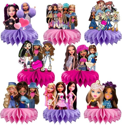 8Pcs Brat Girls Honeycomb Table Centerpiece, Brat Girls Party Supplies, Brat Girls Birthday Party Desktop Decorations for Kids in Kuwait