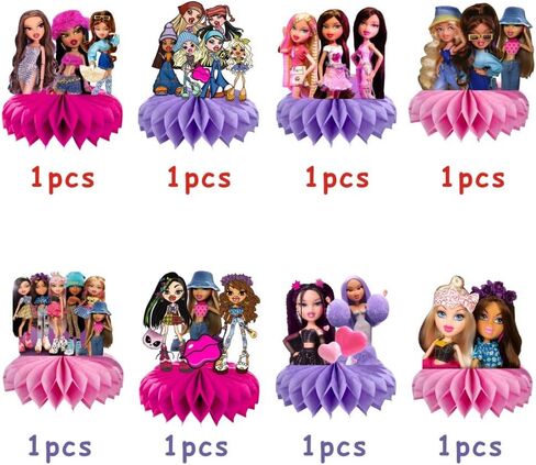 8Pcs Brat Girls Honeycomb Table Centerpiece, Brat Girls Party Supplies, Brat Girls Birthday Party Desktop Decorations for Kids in Kuwait