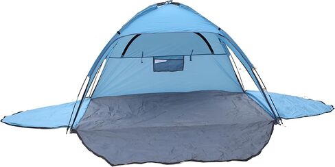 خيمة الشاطئ، مأوى للشمس يتسع لشخصين إلى 4 أشخاص مع عامل حماية من الشمس (UPF 50+) 3 نوافذ تهوية قابلة للتوسيع، خيمة شاطئ فورية عائلية ممتدة، سهلة التركيب في الهواء الطلق in Kuwait