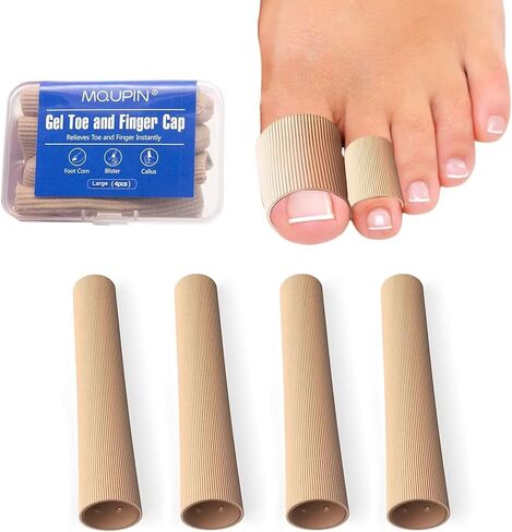 MQUPIN Toe Tubes Sleeves Cuttable Gel Toe Caps Finger Cap Toe Covers Sleeves Gel Corn Pad Protectors for Cushions Corns, Blisters, Calluses（L） in Kuwait