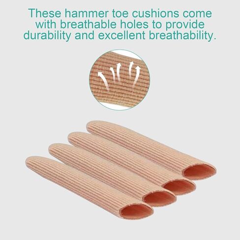 MQUPIN Toe Tubes Sleeves Cuttable Gel Toe Caps Finger Cap Toe Covers Sleeves Gel Corn Pad Protectors for Cushions Corns, Blisters, Calluses（L） in Kuwait