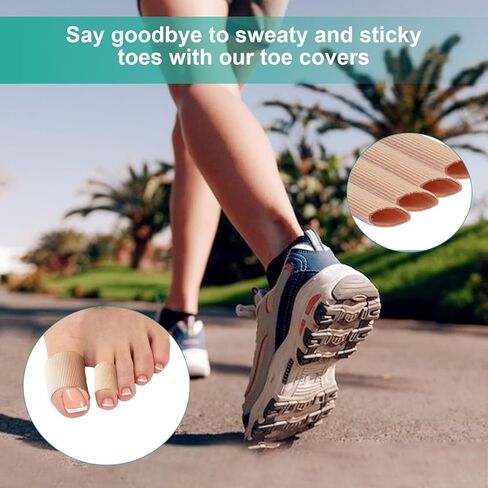 MQUPIN Toe Tubes Sleeves Cuttable Gel Toe Caps Finger Cap Toe Covers Sleeves Gel Corn Pad Protectors for Cushions Corns, Blisters, Calluses（L） in Kuwait