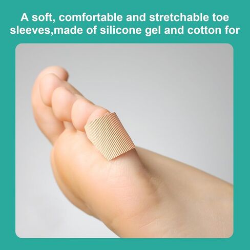 MQUPIN Toe Tubes Sleeves Cuttable Gel Toe Caps Finger Cap Toe Covers Sleeves Gel Corn Pad Protectors for Cushions Corns, Blisters, Calluses（L） in Kuwait