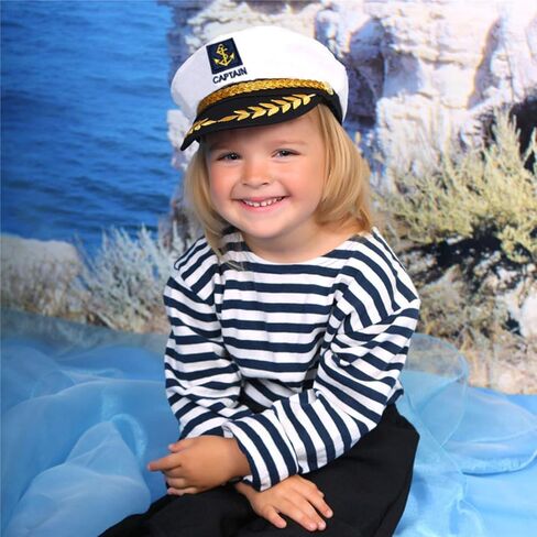 D-Fokes قطعتان من قبعة البحرية البحرية على شكل أدميرال - قبعة بحار سفينة قابلة للتعديل، قبعة كابتن قارب اليخت، قبعات حفلات مرحة لإكسسوارات أزياء البالغين in Kuwait