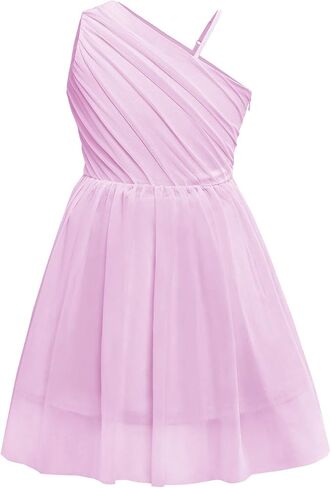 Girls One Shoulder Tutu Dress Formal Birthday Party Tulle Dresses 5-14 Years in Saudi Arabia