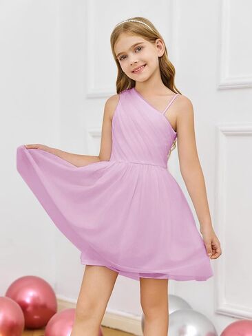 Girls One Shoulder Tutu Dress Formal Birthday Party Tulle Dresses 5-14 Years in Saudi Arabia
