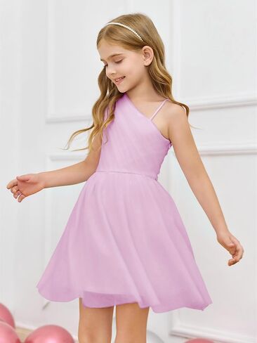 Girls One Shoulder Tutu Dress Formal Birthday Party Tulle Dresses 5-14 Years in Saudi Arabia