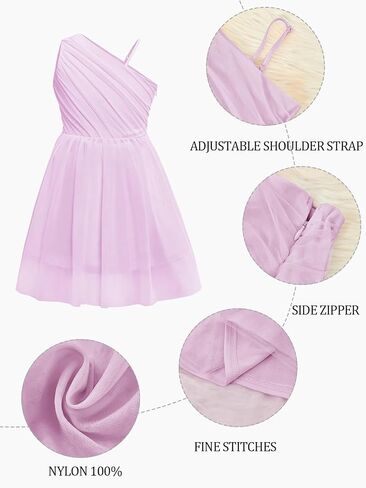 Girls One Shoulder Tutu Dress Formal Birthday Party Tulle Dresses 5-14 Years in Saudi Arabia