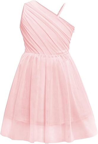Girls One Shoulder Tutu Dress Formal Birthday Party Tulle Dresses 5-14 Years in Saudi Arabia
