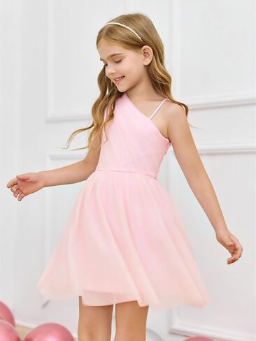 Girls One Shoulder Tutu Dress Formal Birthday Party Tulle Dresses 5-14 Years in Saudi Arabia