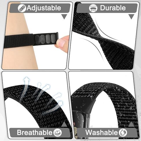 4 Pack Nylon Watch Bands Compatible with Fitbit Charge 6/Fitbit Charge 5, Adjustable Breathable Replacement Nylon Wristband Fitbit Charge 5 Charge 6 Sport Strap for Women Men in Saudi Arabia