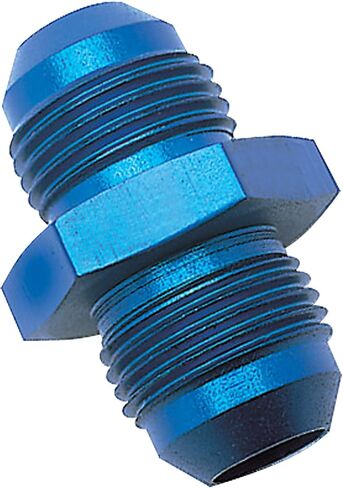 Edelbrock Athletic - RUS-660360 Blue Anodized Aluminum -8AN Flare Union Adapter in Saudi Arabia
