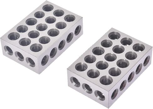 1-2-3 Blocks Matched Pair Hardened Steel 23 Holes (1x2x3) 123 Set with Screws & HEX Key Precision Ground Machinist Set Up Blocks in Saudi Arabia