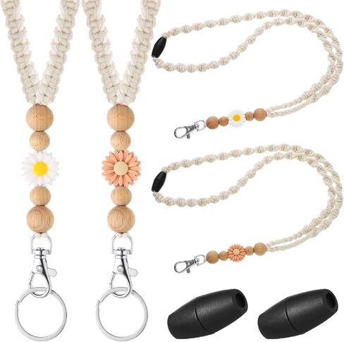 2 Pcs Boho Lanyards for ID Badges Silicone Teacher Beaded Lanyards Cute Lanyard ID Badge Lanyard for Women Nurse Employees Students Lanyard Strap Boho Gift in Saudi Arabia