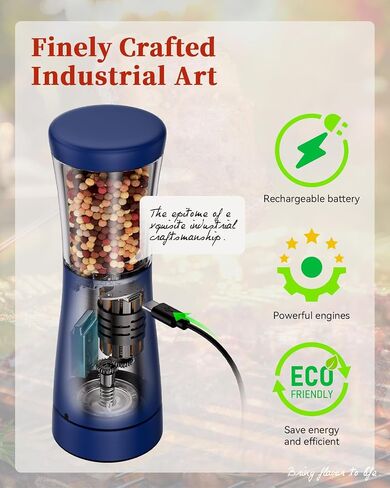 Electric Salt and Pepper Grinder Set with Storage Base, Stainless Steel Rechargeable Salt and Pepper Grinder Set with 4.5oz Large Capacity, 1.8" Wide Mouth, Adjustable Coarseness, Ideal for Kitchen in Saudi Arabia