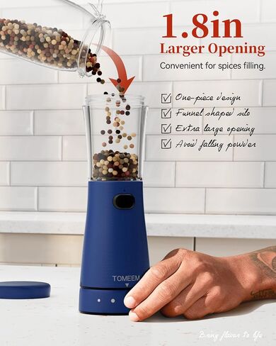 Electric Salt and Pepper Grinder Set with Storage Base, Stainless Steel Rechargeable Salt and Pepper Grinder Set with 4.5oz Large Capacity, 1.8" Wide Mouth, Adjustable Coarseness, Ideal for Kitchen in Saudi Arabia