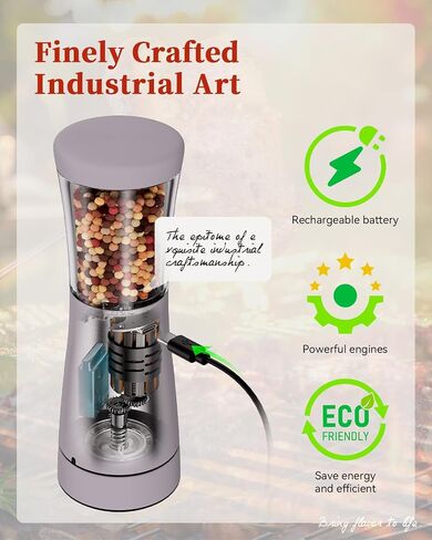 Electric Salt and Pepper Grinder Set with Storage Base, Stainless Steel Rechargeable Salt and Pepper Grinder Set with 4.5oz Large Capacity, 1.8" Wide Mouth, Adjustable Coarseness, Ideal for Kitchen in Saudi Arabia