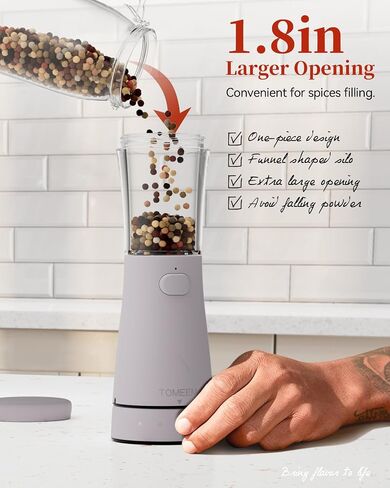Electric Salt and Pepper Grinder Set with Storage Base, Stainless Steel Rechargeable Salt and Pepper Grinder Set with 4.5oz Large Capacity, 1.8" Wide Mouth, Adjustable Coarseness, Ideal for Kitchen in Saudi Arabia