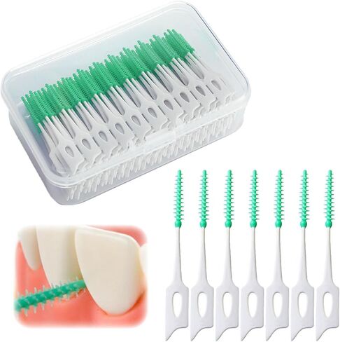 Ndzefan160PCS Portable Silica Gel Toothpick Toothbrush Original Suitable for Oral Care of Adults and Children,Toothpick Brushes Teeth Cleaning Tool (Blue) in Saudi Arabia