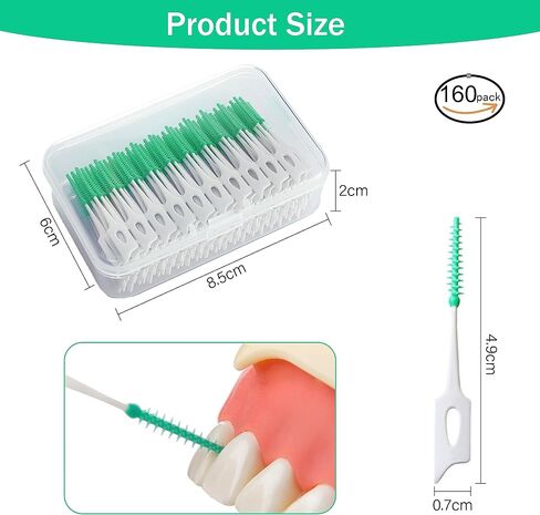 Ndzefan160PCS Portable Silica Gel Toothpick Toothbrush Original Suitable for Oral Care of Adults and Children,Toothpick Brushes Teeth Cleaning Tool (Blue) in Saudi Arabia