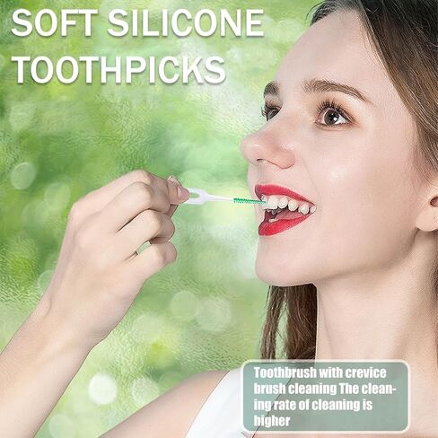 Ndzefan160PCS Portable Silica Gel Toothpick Toothbrush Original Suitable for Oral Care of Adults and Children,Toothpick Brushes Teeth Cleaning Tool (Blue) in Saudi Arabia