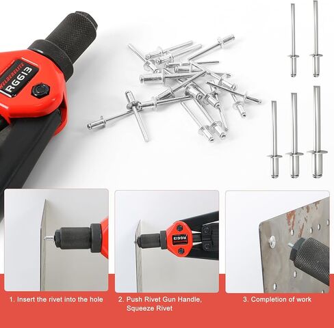 طقم برشام ألومنيوم 250 قطعة - 50 قطعة لكل منها بقطر 1/8 بوصة (3.2 مم)، Ø5/32 بوصة (4.0 مم)، Ø3/16 بوصة (5.0 مم)، Ø15/64 بوصة (6.0 مم)، 1/4 بوصة (6.4 ملم) الأحجام in Kuwait