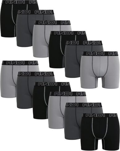 AND1 Men's Underwear – 12 Pack Super Soft Performance Boxer Briefs (S-3XL) in Saudi Arabia