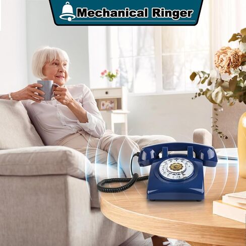 Retro Rotary Phone 1960s Vintage Rotary Dial Phone Old Landline Retro Phones with Mechanical Ringer for for Home, Office, Desk in Saudi Arabia