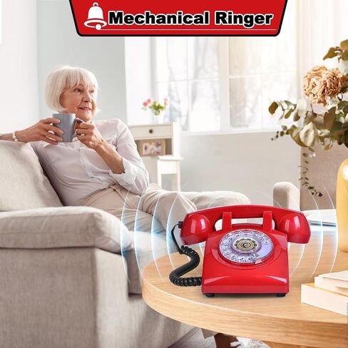 Retro Rotary Phone 1960s Vintage Rotary Dial Phone Old Landline Retro Phones with Mechanical Ringer for for Home, Office, Desk in Saudi Arabia